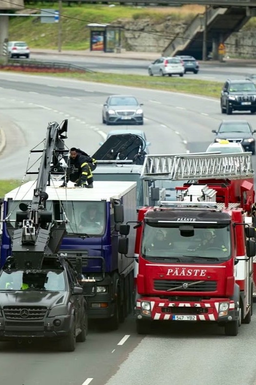 trucks in place